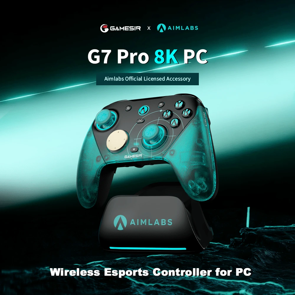 GameSir G7 Pro 8K Aimlabs Edition Wireless Esports Controller For PC Gamepads Compatible With Nintendo Switch 2/1 Steam Android IOS Phone Windows Controle 8k Polling Rate Mag-Res TMR Sticks Hall Effect Micro Triggers