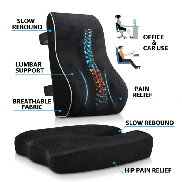 1pc Mesh Fabric Ergonomic Memory Foam Car Seat Cushion/Set. Suitable For Home Office, Office Long Sitting, Driving Long Sitting People. Relieve Long Sitting Fatigue. Removable And Washable Cover. Inner Core Not Washable!