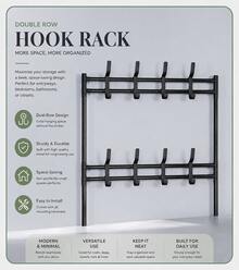5 Tier Shoe Rack With 8 Hooks, Freestanding Entryway Hall Tree Organizer, Space Saving Shoe Storage Shelf With Hanging Hooks For Hats, Bags & Lightweight Accessories, Bedroom Living Room Hallway - View 7