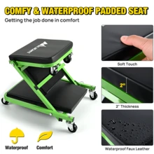 Nilight 36" Z Creeper - 2-In-1 Rolling Folding Car Seat, 36 Inches Adjustable Roller Garage Chair Lay Down Or Sit, 330LBS Capacity, Green Black - A - View 4