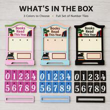 1pc Wooden Reading Counter Book Reading Counter Desktop Decor Fun Desktop Calendar Wooden Handicraft 1pc Wooden Reading Counter Wooden Craft Pendant Fun Bookshelf Decor Decorative Gift Personalized Book Reading Tracker, This Year's Reading Volume Counter, Library Decor, Bookshelf Decor Book Tracking Sign, Reader Gift, Book Lover Gift, Book Fan Christmas Gift - Black Cat Bonsai Reader - View 3