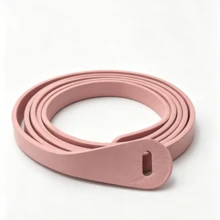 Cinto Fino de PU Sem Fivela com Amarração Própria em Múltiplas Cores para Mulheres, Faixa Decorativa Minimalista Envolvente, Tira Ajustável para Cintura Fina para Vestidos e Casacos - Cinto com nós - Visão 16