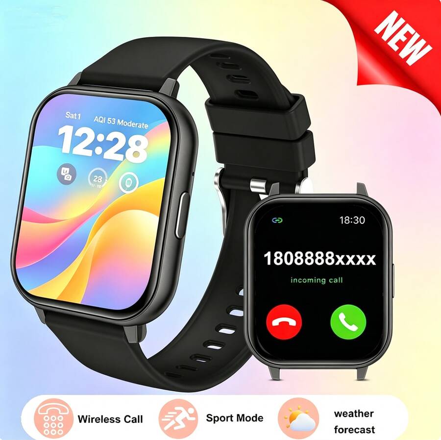 NcmRyu 1.83 Inch Smart Watch, Compatible With IOS And Android Phones, (Make/Receive Calls), Multiple Sports Modes/Music Playback/AI Voice Control/Unisex Sports Watch - View 1