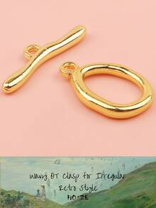 Random Style 10/5/3/1pc/Set Stainless Steel Gold Plated OT Clasp, Universal Jewelry Accessories Bracelet Necklace Connector Buckle, Essential DIY Handmade Jewelry Making Materials, Christmas Halloween Handmade Gifts For Him - Gold - View 8