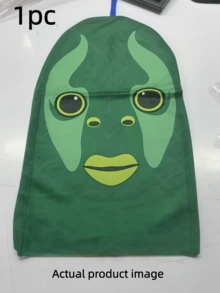 1pc Polyester Breathable Mask Head Cover Funny Green Monster Head Cover Green Fish Head Cover Green Monster Hat, Suitable For Halloween, Easter, Theme Party, April Fool's Day, Stage Performance, Thanksgiving, Halloween, Christmas, New Year And Other Occasions - Multicolor - View 10