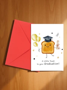 1pc Graduation Greeting Card "Cheers To Your Graduation", Congratulations Card, Graduation Gift Card, Cute Graduation Card - Multicolor - View 5