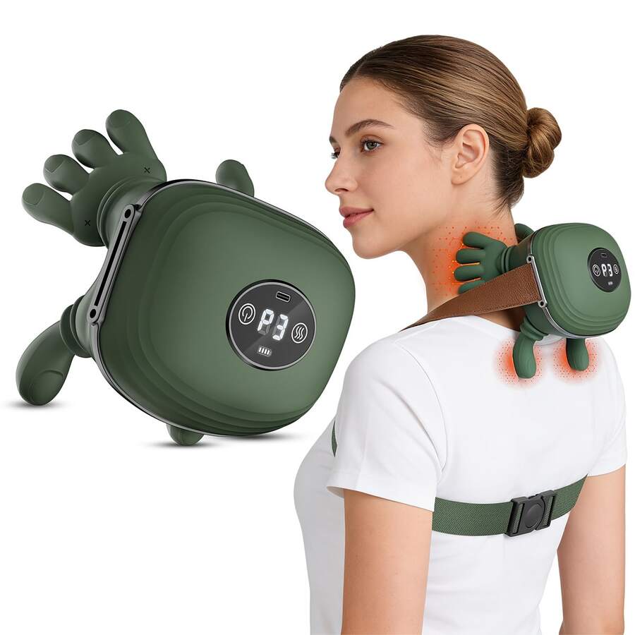 Electric Neck & Shoulder Massager With Massage Function - Wireless Portable USB Rechargeable Deep Tissue Massage Pad, Suitable For Neck, Shoulder, Back And Arm. Durable Plastic Material, Ergonomic Design - Perfect Gift For Parents, Neck Massager.