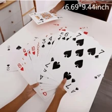 1 Set Oversized Giant Playing Cards, Thick Matte PVC Material, Waterproof And Fold-Resistant, Large Size Fun Cards, Eye-Catching Visual Effect, Suitable For Magic Performances, Party Team Building, Leisure Entertainment, Gathering Team Building Interactive Prank Funny Game Props - Multicolor - View 10