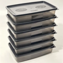 12pcs Morandi Color Food Storage Containers, Includes 6 Rectangular Boxes And 6 Black Lids, 400ml PP Heat-Resistant Meal Prep Bento Boxes, Stackable Nordic Style Kitchen Organizer Boxes, Portable Office Picnic Travel Snack Boxes - Black - View 12
