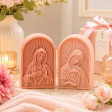 Zhonghui Mold 3D Virgin Mary Silicone Mold Religious Candle Mold Sacred Heart Cross Design DIY Candle Making Resin Plaster Home Decor Gift - Jesus - View 5