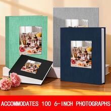 Popotop Photo Album 4x6 100 Pockets, Linen Hardcover Photo Album Suitable For Family, Wedding, Anniversary, Baby, Vacation Pictures - 1PC - View 2