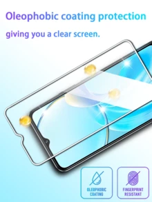 4pcs Tempered Glass Screen Protector, Compatible With VIVO Series Models, 1:1 Original Scale Full Coverage Protection, Anti-Drop And Anti-Scratch, Strong Oil And Fingerprint Resistance, Keeps Screen Clean And Bright, Phone Accessories, Birthday Gift - Clear - View 3