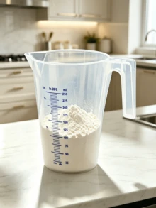 Vaso medidor de precisión de 250 ml | para cantidades precisas en la cocina y el baño (1 juego), escala fina para dosificar detergente, suavizante, champú y productos para el cuidado del automóvil. - transparente - Ver 1