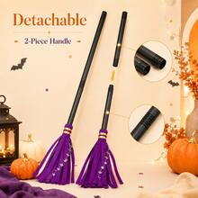 Halloween Witch Broom Decoration Prop, Detachable 80cm Magic Broom, Lightweight Party Cosplay Photo Performance Props, Home Porch Window Display Festival Decor, Available In Orange/Purple/Brown Three Colors - Fairy Broom - View 5