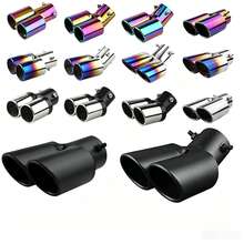 1pc 2.5 Inch Blue Burnt Stainless Steel Single Exhaust Tip - A - View 11