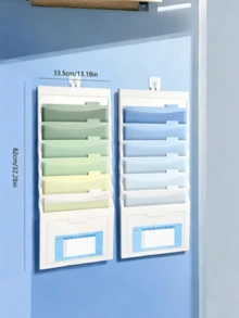 1pc Hanging File Folder, Expandable, Color-Coded, Foldable Storage, Suitable For School Office Document Organization, A4 Paper, Student Teacher Supplies, Back To School Essential - Hanging Document Bag - View 2