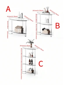 1SET Acrylic Triangle Corner Combination Table 2-Layer 3-Layer 4-Layer Storage Table - White - View 7