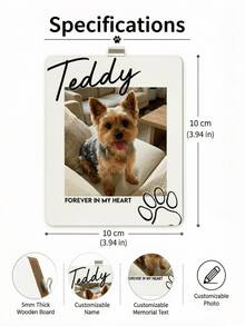 1pc Customized Pet Photo Frame, Customized Car Sun Visor Clip, Customized Photo And Text, Personalized Dog Sympathy Gift, Pet Memorial Keepsake, Customized Dog Photo Car Sun Visor Clip, Pet Memorial Gift, Car Dog Memorial Gift, Pet Birthday Gift - Pet Model - View 6