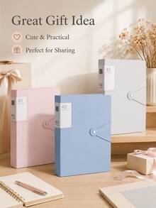 Morandi Color A4 Snap Folder, 40/60/100 Pages Optional, Soft Low Saturation Tones, Minimalist Soothing Design, Keeps Documents Organized And Adds A Sense Of Ritual To Desktop Arrangement - Multiple Styles - View 4