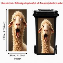 1pc Funny Animal Trash Can Sticker, 2D Flat Printed PVC Self-Adhesive Garbage Bin Decal, Waterproof Outdoor Bin Decoration For Kitchen, Patio, Yard And Outdoor Trash Cans, Sticker Only - F - View 9