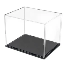 白色底座展示盒，適合收藏品，組裝式透明壓克力盒，玻璃盒替代品，適合展示公仔、居家收納與整理 - 白色 - 查看 3