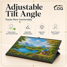LDQ 2026 New Foldable Puzzle Board With 5 Sorting Trays & Protective Cover, Adjustable Tilt Jigsaw Puzzle Table For 1250-1750 Pieces, Dark Gray Non-Slip Felt Puzzle Mat Organizer, Portable Puzzle Gift For Adults & Families - Dark Grey - View 3