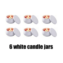 HIZTGHC 6pcs White Matte Candle Jars With Lids, Empty Round Metal Candle Containers, Portable Travel Candle Jars, Suitable For DIY Candle Making, Candle Storage, Spice & Candy Storage, Home Decor Gift Jars - Multiple Styles - View 5