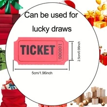 100 Pairs 200PCS Double-Roll Red Raffle Tickets With Different Serial Numbers - Perfect For Events, Classroom Rewards, Fundraising And Prize Games - Made Of Durable And High-Quality Paper Material School Supplies - 100 Pairs - View 7