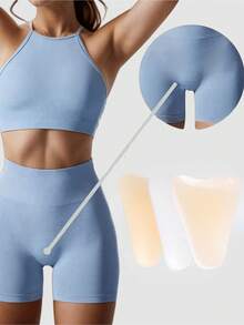 3pcs Self-Adhesive Invisible Panty Liners, Reusable And Washable, Wardrobe Malfunction Protection Stickers, Ultra-Thin Anti-Chafing Crotch Covers, Suitable For Yoga, Water Sports, Leggings, Perfect For Summer Cooling, Beach, Travel And More Occasions. - Multicolor - View 1