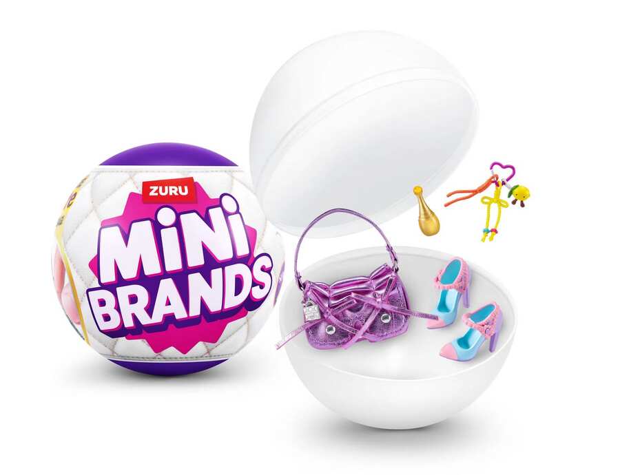 Mini Brands 時尚系列 4 (1 包裝) ZURU 出品 – 新奇開箱收藏玩具，含 5 個神秘迷你時尚包、鞋子與配件，80 多種款式可供收藏，適合 3 歲以上兒童、青少年與成人 (隨機) - 彩色 - 查看 1