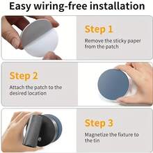 Reletech Lampu Dinding LED yang Dapat Diatur, 3 Mode Cahaya, Baterai Isi Ulang, Kontrol Sentuh, Pemasangan Tanpa Bor, Dapat Diredupkan, Untuk RV, Kamar Tidur, Membaca, Lemari, Kabinet, Lorong - A - View 8