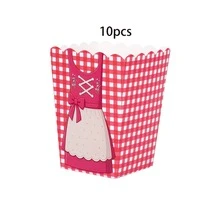 10/20/40 piezas Cajas de papel para palomitas del Festival Bávaro, Cajas de regalo de dulces a cuadros rojos & blancos, Patrón de vestido Dirndl, pantalones de cuero y astas de ciervo, Bolsas de papel para fiesta con borde festoneado de 3.16x2.36x4.3 pulgadas, Adecuadas para Oktoberfest, cumpleaños, boda, decoración festiva - Multicolor - Ver 8