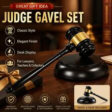 1 Set Gavel And Block Wooden Judge Hammer Gavel Sound Block Court Hammer Judge - Black - View 4