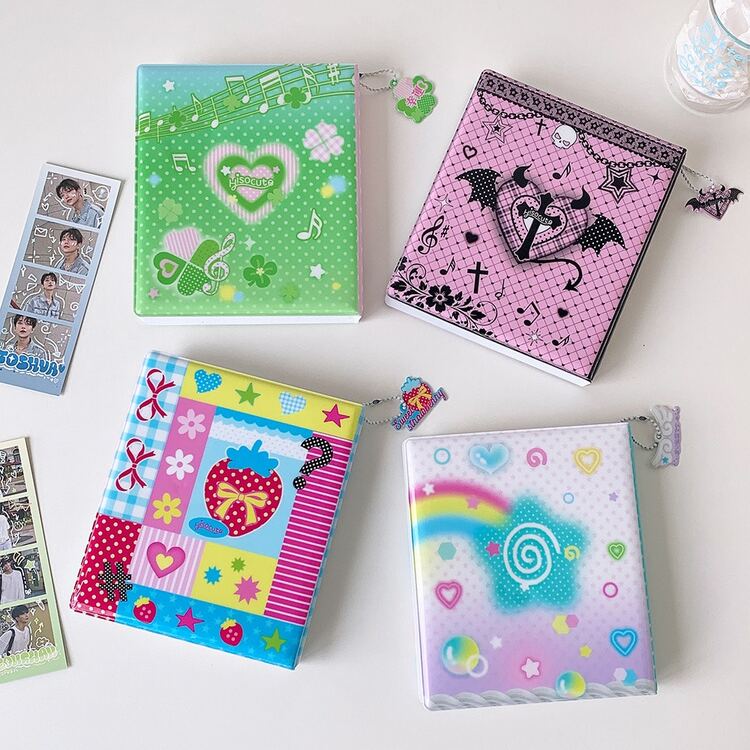 1pc Back To School Mini Photocard Album Y2K Pattern A6 Card Holder Book, Portable Clear Window Photocard Binder Storage Book For Students, Collect Idol Photos, Mini Polaroids, Movie Film Strips - Photo Album - View 8
