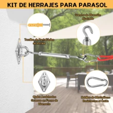 41 piezas Kit de hardware para toldo de sombra para exteriores, Accesorios para Toldos, Kit de Hardware de Acero Inoxidable, Fijaciones para Toldo con Cuerdas de Paracaídas para Vela Triangular Rectangular, Césped y Jardín,accesorios de acero inoxidable de alta resistencia para la instalación de toldos de patio - 41 piezas - Ver 5