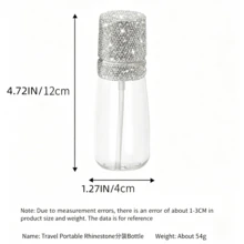 1 Stück 60ml Luxus Mode Reise Sprühflasche, leichte Luxus Strass verzierte Ultra-Fein Sprüh Kosmetik Toner Nachfüllbare Leere Flasche, Drucktyp Geschenk - Übersicht 4