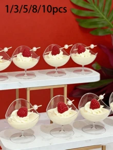 50ml/1.76oz Plastic Dessert Cups With Feet, Suitable For Mousse Cake, Desserts, Pudding, Jelly, Tiramisu, Thickened Durable And Portable, Creative Design With Stable Base, Suitable For Restaurants, Cafes, Bakeries, Dessert Shops, Takeout And Holiday Parties - Multicolor - View 1