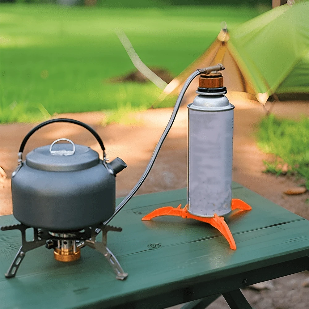 3pcs Outdoor Folding Gas Canister Stand, Portable Flat Tripod Stable Plastic Bracket Camping Accessory - Multicolor - View 1