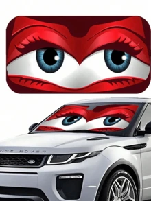 YAIUZGOO Cute Cartoon Big Eye Sun Shade - Car Windshield Sun Shade, Suitable For SUV And Sedan - Summer Sun Protection Heat Insulation Car Interior Accessory, Roll-Up Polyester Front Windshield Cover, Foldable, Convenient Storage, Car Accessory - C - View 13