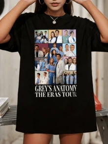 Vintage  The  Shirt, Grey& # 39;S Anatomy Washed Shirt, Meredith Grey Dr Derek Shepherd Shirt, Grey Anatomy Doctors Shirt - 黑色 - 查看 1