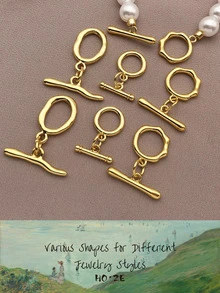 Random Style 10/5/3/1pc/Set Stainless Steel Gold Plated OT Clasp, Universal Jewelry Accessories Bracelet Necklace Connector Buckle, Essential DIY Handmade Jewelry Making Materials, Christmas Halloween Handmade Gifts For Him - Gold - View 5