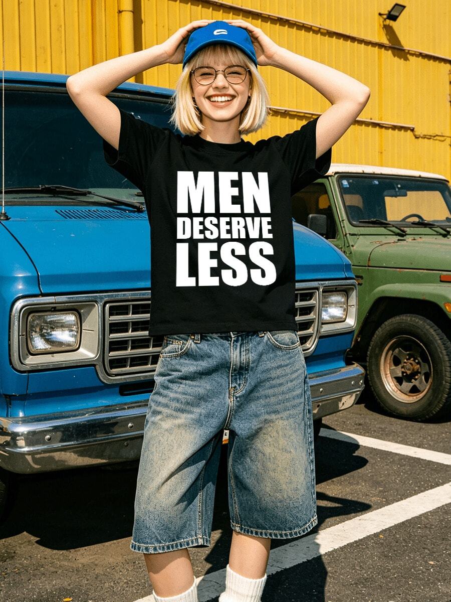 Women's Summer Loose Casual-Shirt, Soft Cotton Round Neck Short Sleeve Tops, Vintage European American Street Style. - Black - View 1