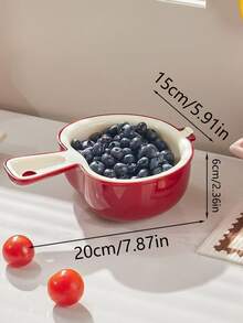 1pc Fruit Plate With Apple Colander Basket, Double-Layer Kitchen Fruit Washing Tool, Draining Basin, Dopamine Style New Handle Apple Colander Basket, Double-Layer Fruit Washing Tool, Exquisite Small Fruit Plate For Kitchen, Home And Living Room - Apple-shaped - View 4