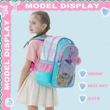 Mochila linda para niñas con bolso bandolera & estuche para lápices, set de 3 piezas de mochila escolar, mochila ligera para primaria para niñas - Mochila escolar infantil - Ver 1