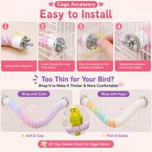 Colorful Gradient Bird Paper Rope Perch, Flexible Hanging Swing & Cage Decor Toy For Small Parrots,Parakeets, Budgies,Cockatiels ,Pet Supplies - Multicolor - View 5