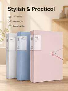 Morandi Color A4 Snap Folder, 40/60/100 Pages Optional, Soft Low Saturation Tones, Minimalist Soothing Design, Keeps Documents Organized And Adds A Sense Of Ritual To Desktop Arrangement - Multiple Styles - View 1