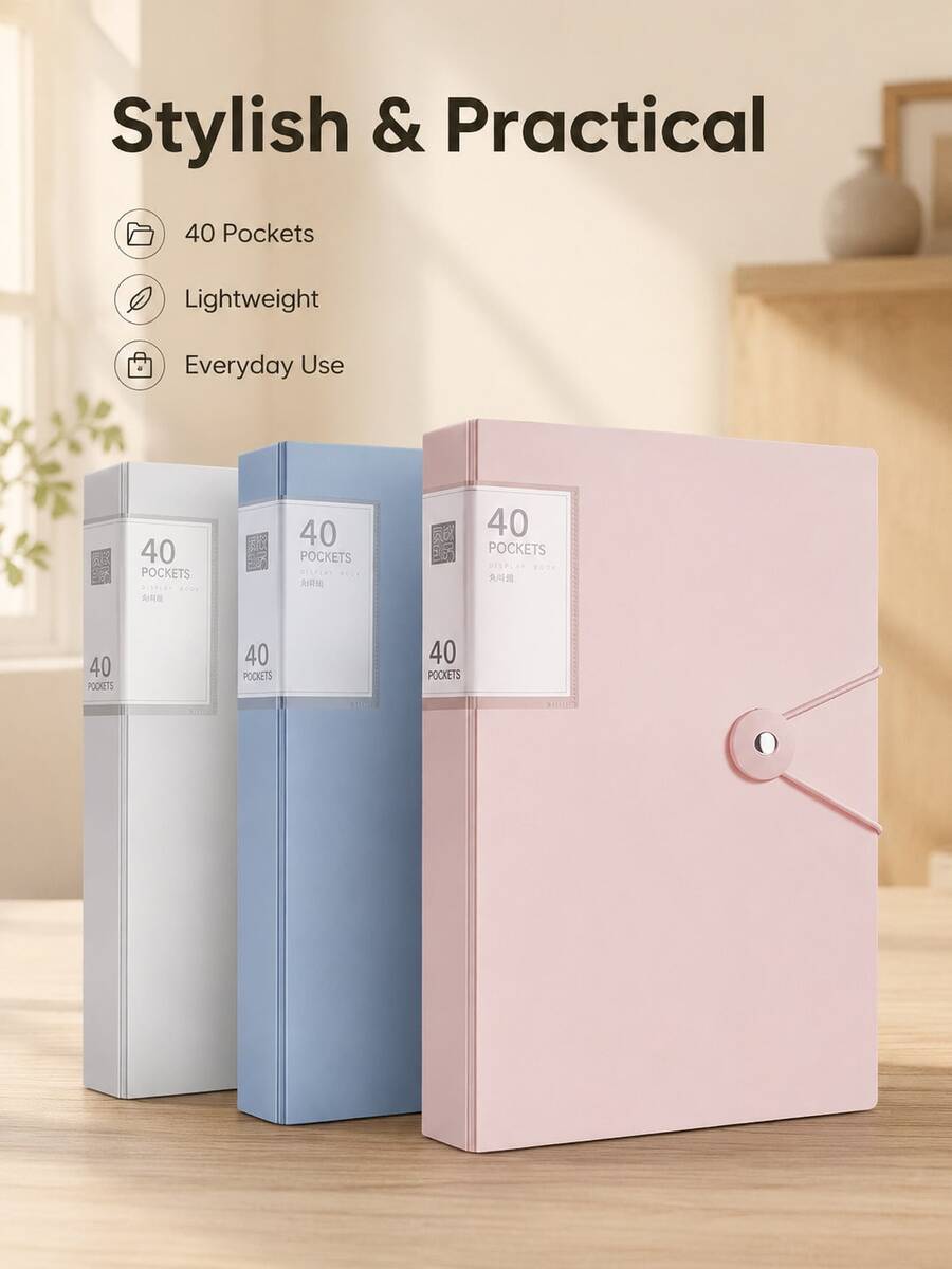 Morandi Color A4 Snap Folder, 40/60/100 Pages Optional, Soft Low Saturation Tones, Minimalist Soothing Design, Keeps Documents Organized And Adds A Sense Of Ritual To Desktop Arrangement - Multiple Styles - View 1