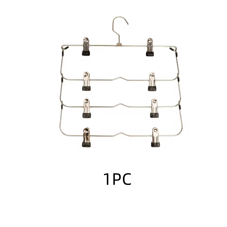 Multi-Layer Hanger With Clips, Non-Slip Steel Rotating Hook, Space-Saving Closet Organizer, Heavy-Duty Clothing Storage Rack, Suitable For Pants, Skirts, Jeans, Shorts, Towels, Socks, Bedroom, Closet And Dormitory Home Storage Rack - View 12