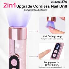 GANLAIX 電動指甲研磨機，可充電式美甲指甲鑽，指甲研磨機套裝，多功能指甲鑽，USB可充電 - 厚指甲研磨機，180mAh 鋰電池長效使用，專業多速電動指甲锉，指甲拋光護理造型工具，美甲研磨工具，指甲燈 & 研磨機二合一，送給女性的絕佳禮物，價格合理的高品質產品 - 彩色 - 查看 8