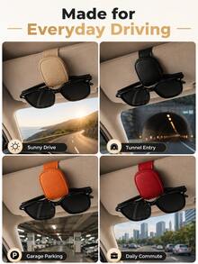 2件/1件 時尚汽車眼鏡夾 強力眼鏡固定器 輕巧時尚眼鏡收納盒 通用車陽篷夾 適配男女款 旅行收納 車內裝飾 返校季旅行季 - 彩色 - 查看 10